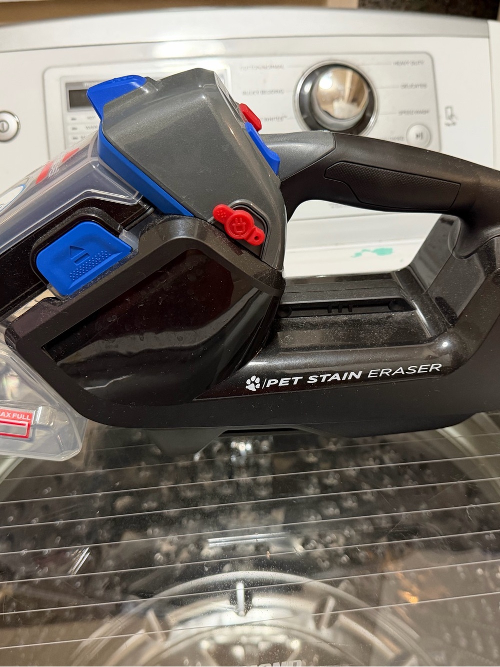 Pet Stain Eraser Handheld Cleaner - Black with Blue & Red Accents